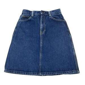 Vintage Women’s Jean Skirt Action West Made In USA High Rise 24in Waist Jrs 5